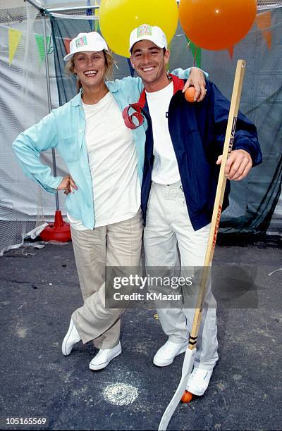 Faye Dunaway and Luke Perry during Elizabeth Glasser Pediatric Aids Foundation in New York City, New York, United States.