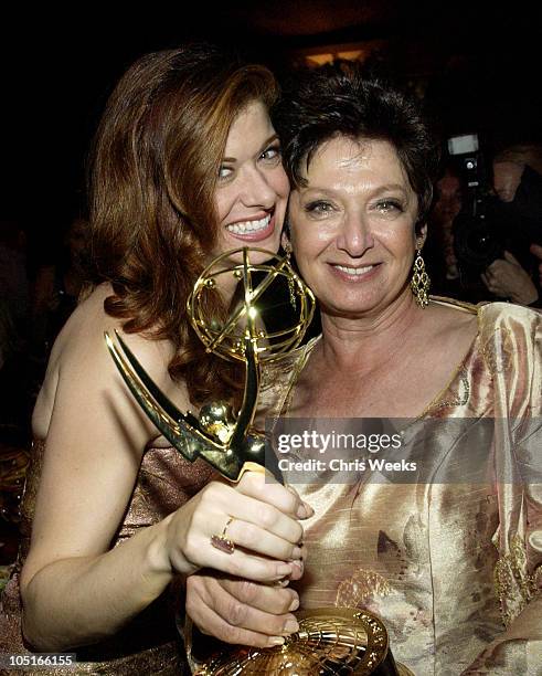 Debra Messing and Sandy Messing during 55th Annual Primetime Emmy Awards - Governors Ball at The Shrine Auditorium in Los Angeles, California, United...