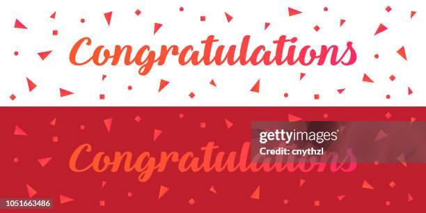 ilustrações, clipart, desenhos animados e ícones de parabéns banner - congratulating