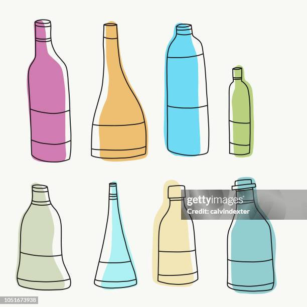 wine bottle designs 1 - wine cellar stock illustrations