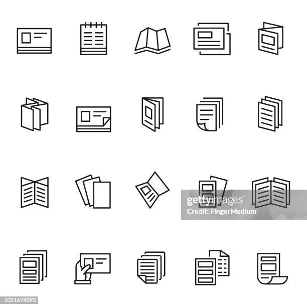 ilustraciones, imágenes clip art, dibujos animados e iconos de stock de conjunto de iconos de flyer - lienzo de artista