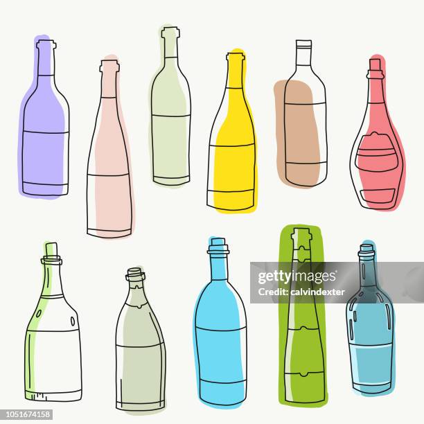 wine bottle designs - wine cellar stock illustrations