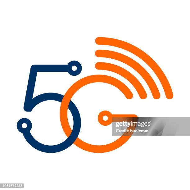 stockillustraties, clipart, cartoons en iconen met vector 5g draadloze wifi technologie symbool - kapiteel