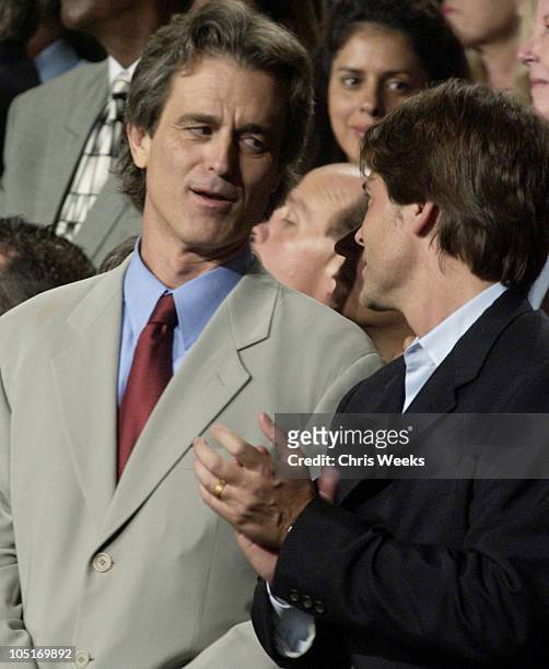 Bobby Shriver and Rob Lowe show their support for Arnold Schwarzenegger