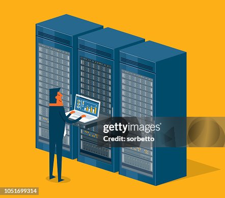 Database center - Businessman Database center - Businessman