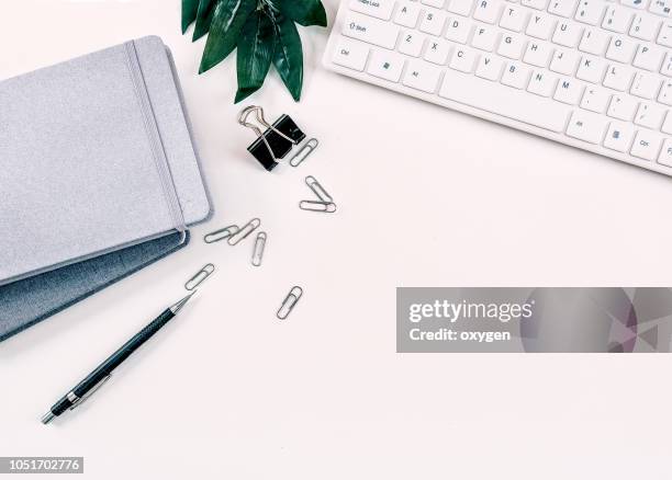 flat lay home office workspace - business flat lay stock pictures, royalty-free photos & images