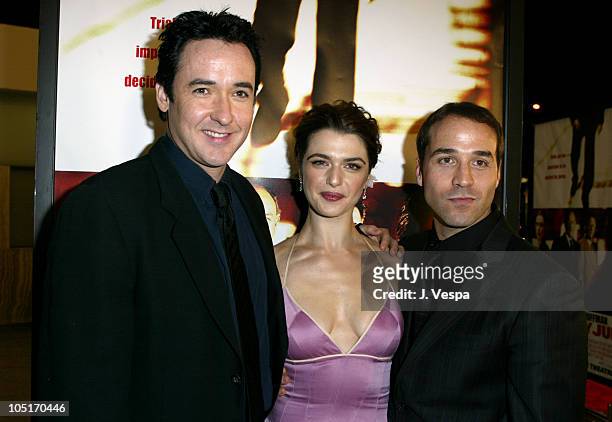 John Cusack, Rachel Weisz and Jeremy Piven during "Runaway Jury" Los Angeles Premiere - Red Carpet at Cinerama Dome in Hollywood, California, United...