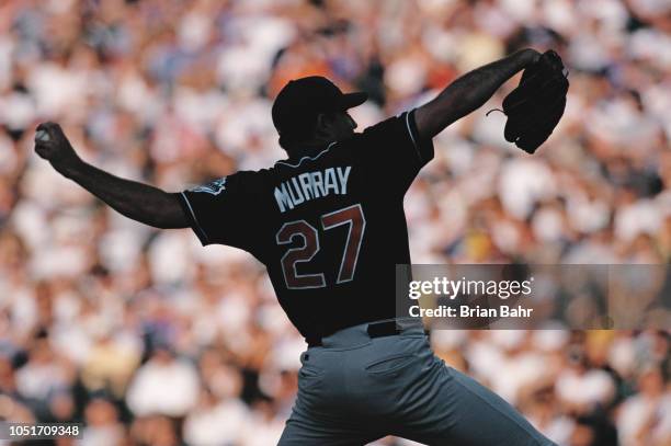 Heath Murray, pitcher for the San Diego Padres pitching against the Atlanta Braves during their Major League Baseball National League West game on 3...