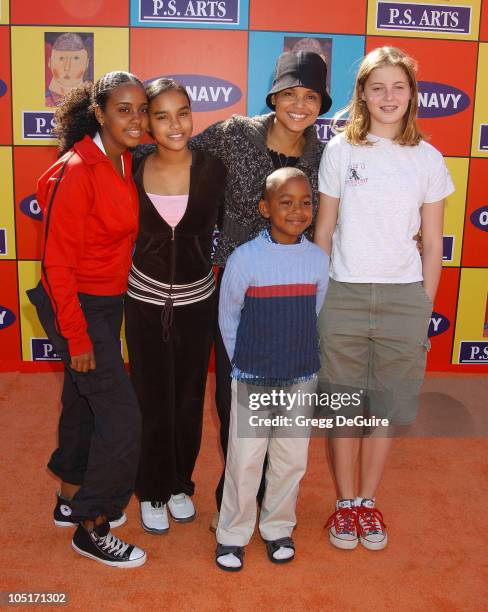 Victoria Rowell, friends Bethel, Giddy, son Jasper and daughter Maya