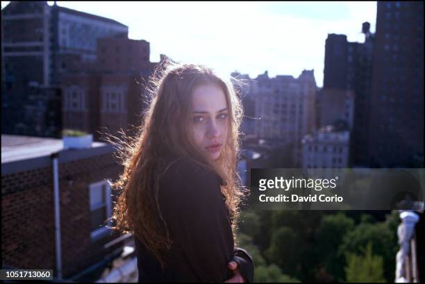 Fiona Apple, portrait, on rooftop at Gramercy Park, New York, 14 May 1997.