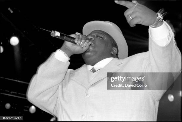 Notorious BIG aka Biggie Smalls performing at Meadowlands, New Jersey, 29 June 1995.