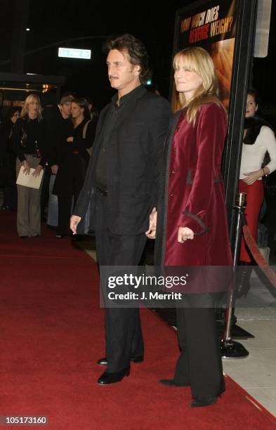Sean Penn and Robin Wright Penn during "21 Grams" - Los Angeles Premiere at Academy Of Motion Pictures in Beverly Hills, California, United States.