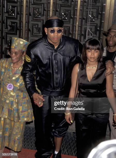 Cool J, Wife Symone Smith, and His Grandmother during 1996 MTV Video Music Awards at Radio City Music Hall in New York City, New York, United States.