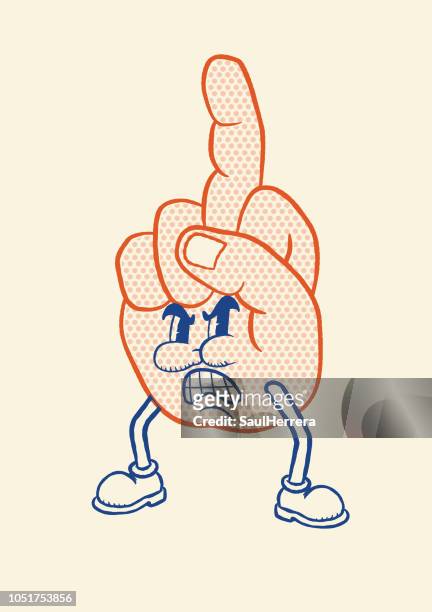 fuck you hand - ugly cartoon characters stock illustrations