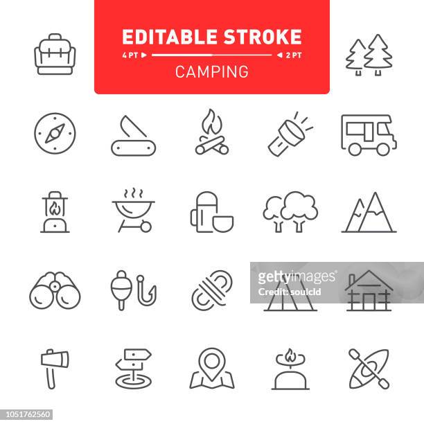 camping-icons - im freien stock-grafiken, -clipart, -cartoons und -symbole