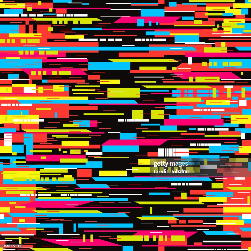 Noisy glitch pixelated seamless pattern