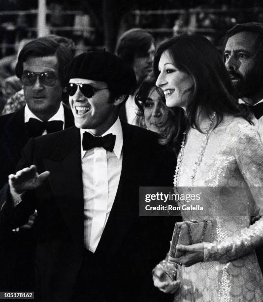 Jack Nicholson and Anjelica Huston during 47th Annual Academy Awards, 1975 at Dorothy Chandler Pavilion in Los Angeles, California, United States.