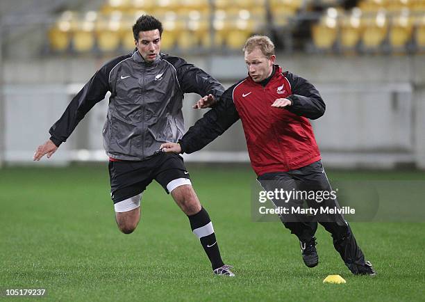 Rory Fallon of the All Whites undergoes fitness testing during a New Zealand All Whites training session at the Westpac Stadium on October 11, 2010...