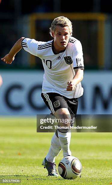 Christopher Buchtmann of Germany runs with the ball during the U19 Euro qualifier match between Germany and North Irland at the Dietmar-Hopp-Stadion...