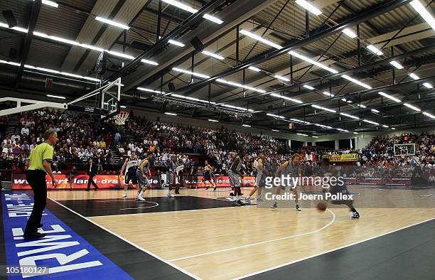 General view during the Basketball Bundesliga match between Artland Dragons and EWE Baskets Oldenburg at the Artland Arena on October 10, 2010 in...