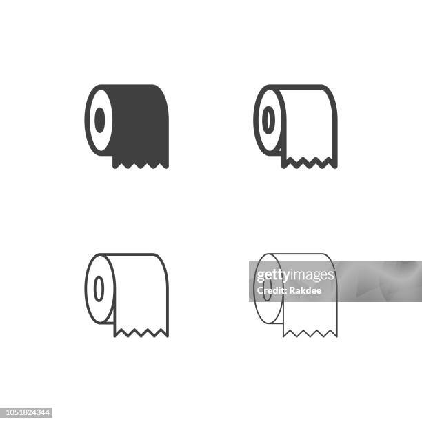 stockillustraties, clipart, cartoons en iconen met toiletpapier icons - multi-serie - tissue