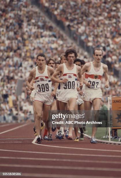 Munich, West Germany Ian Stewart, Ian McCafferty, Harald Norpoth competing in the Men's 5000 metres event at the 1972 Summer Olympics / the Games of...