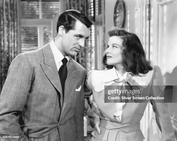 American actors Katharine Hepburn and Cary Grant star in the film 'The Philadelphia Story', 1940.