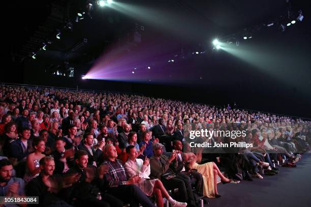 The audience during the European Premiere of "Widows" and opening night gala of the 62nd BFI London Film Festival at Embankment Garden Cinema on...