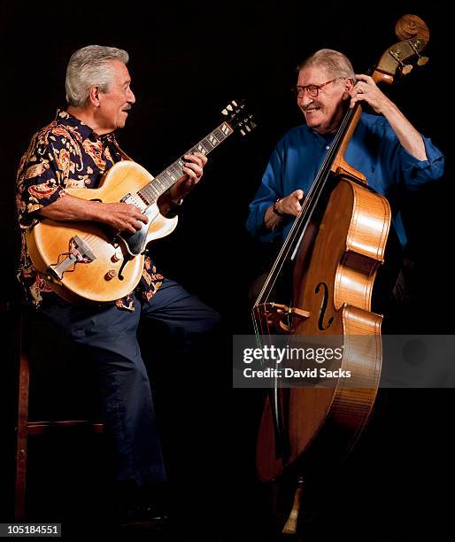 two senior men playing instruments - double bass player stock pictures, royalty-free photos & images