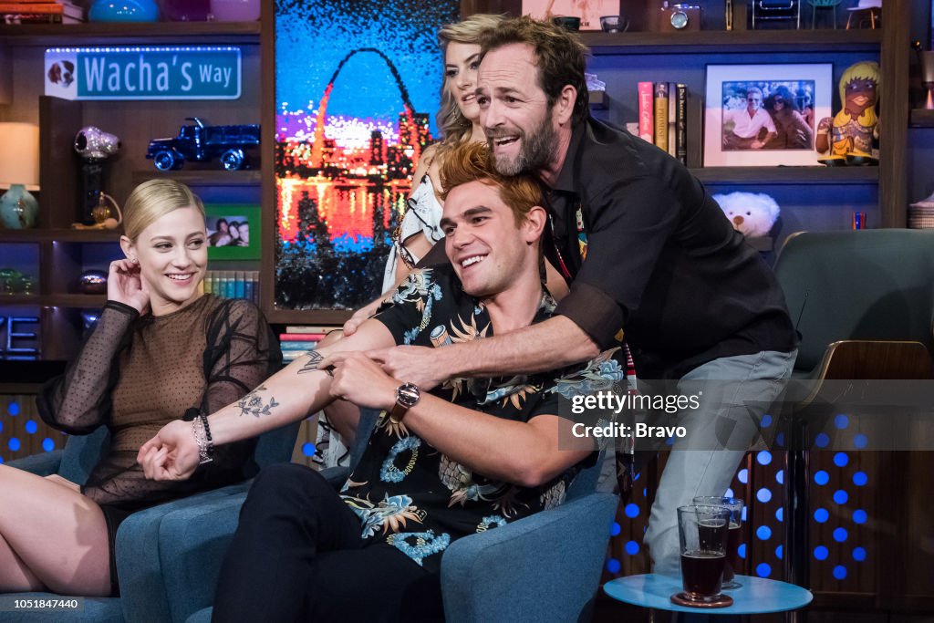 Lili Reinhart, KJ Apa, Madchen Amick and Luke Perry -- News Photo