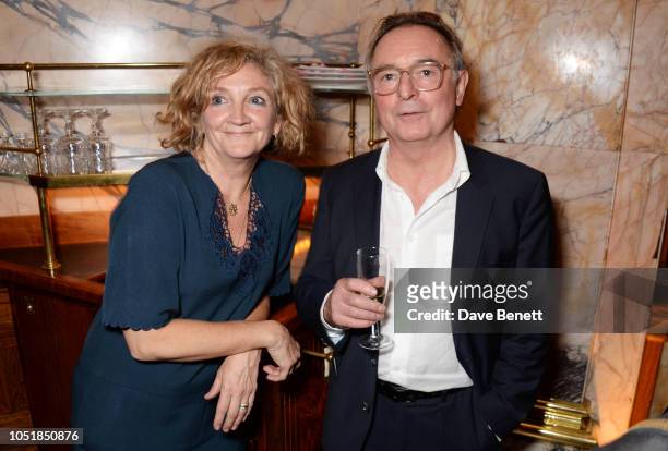 Debra Gillett and Ron Cook attend an after party for "Happy Birthday, Harold", a charity gala celebrating the life and work of Harold Pinter and the...