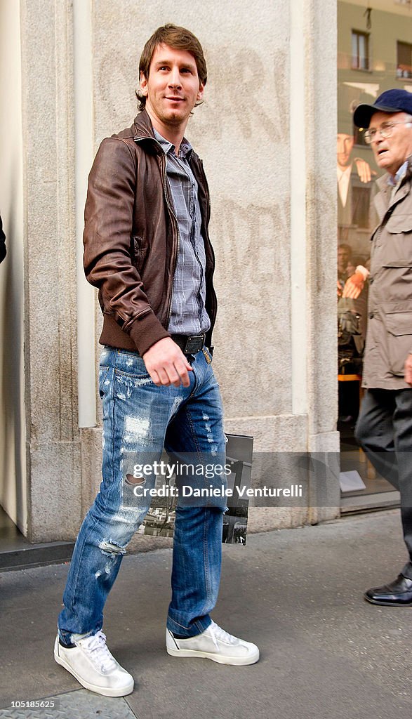 Lionel Messi Sightings In Milan - October 11, 2010