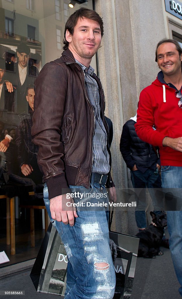 Lionel Messi Sightings In Milan - October 11, 2010