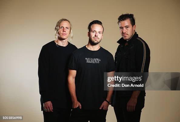 Jon George Rufus Tyrone Lindqvist, Jon George and James Hunt from the band Rufus pose ...