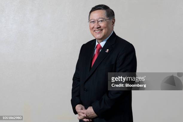 Carlos Dominguez, the Philippines' secretary of finance, poses for a photograph following a Bloomberg Television interview on the sidelines of the...