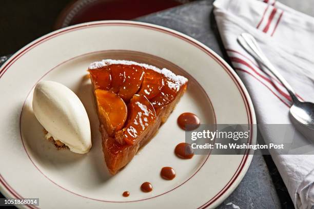 Apple Tarte Tatin at Le Diplomate. Photographed on September 19, 2018 in Washington, DC. .