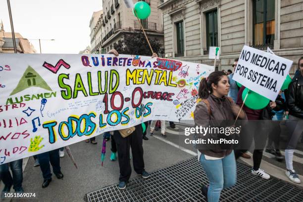 Participants of the World Mental Health Day demonstration claiming for more support from the government, on October 10, 2018.