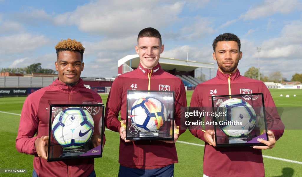 West Ham United Players Receive Their Premier League Debut Balls