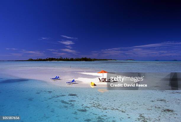 aitutaki lagoon - sandbar stock pictures, royalty-free photos & images