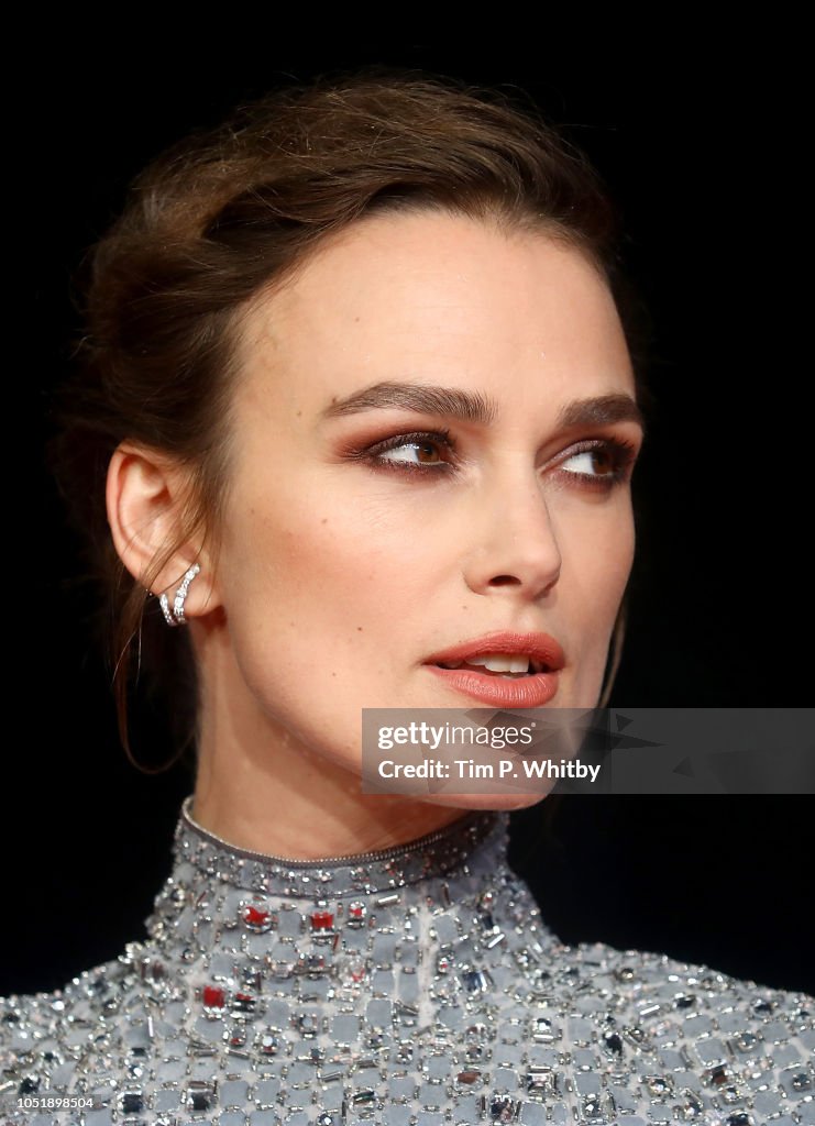 Keira Knightley attends the UK Premiere of "Colette" and BFI Patrons