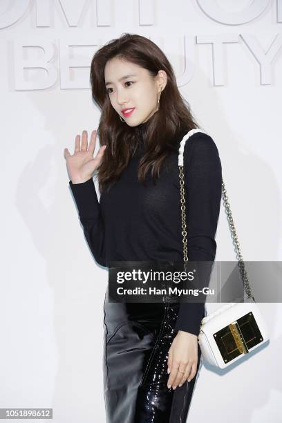 Eunjung of South Korean girl group T-ara attends the photocall for the TOM FORD Beauty on October 11, 2018 in Seoul, South Korea.