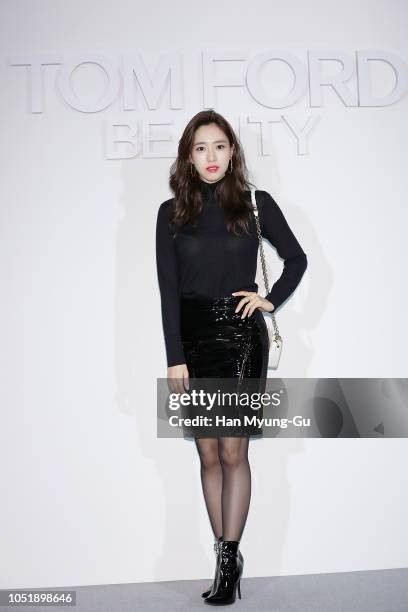 Eunjung of South Korean girl group T-ara attends the photocall for the TOM FORD Beauty on October 11, 2018 in Seoul, South Korea.