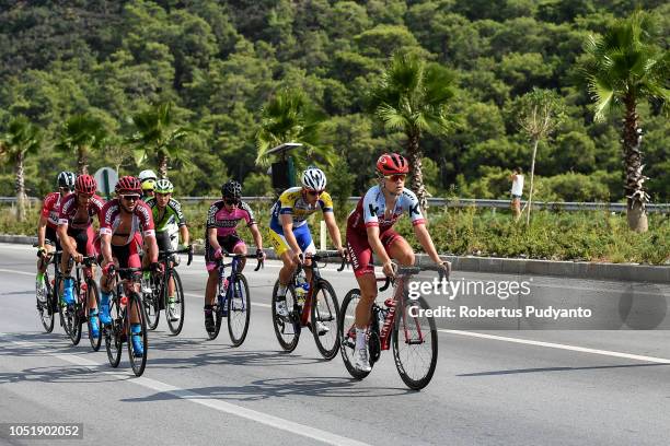 Mads Schmidt Wurtz of Team Katusha Alpecin Switzerland leads the peloton during Stage 3 of the 54th Presidential Cycling Tour of Turkey 2018, Fethiye...