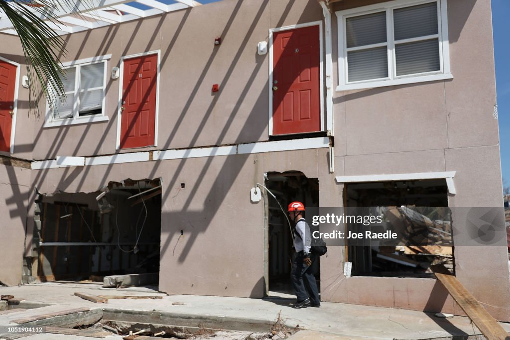 Florida  Panhandle Faces Major Destruction  After Hurricane Michael Hits As Category 4 Storm