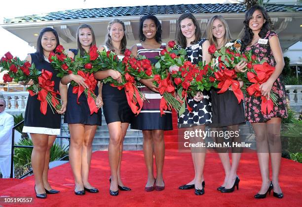 The seven members of the 2011 Tournament of Roses Royal Court Tenaya Miyoko Senzaki, Jessica Michelle Montoya, Sarah Christine Fredrickson, Michelle...