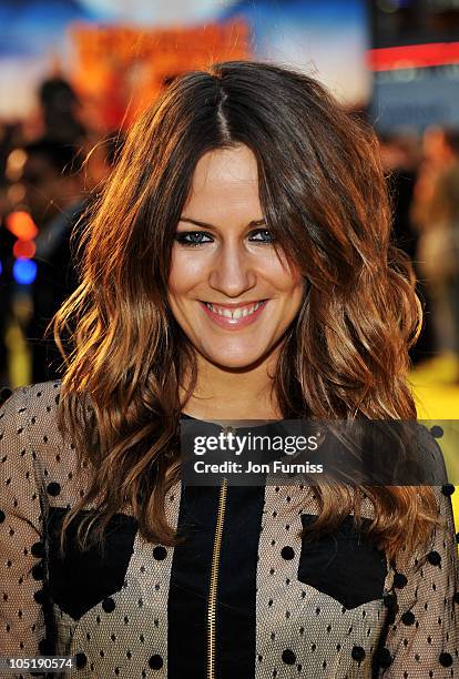 Personality Caroline Flack attends the "Despicable Me" European premiere at Empire Leicester Square on October 11, 2010 in London, England.