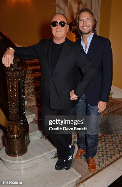 Michael Kors and Lance LePere attend the Michael Kors cocktail party to celebrate the collaboration with David Downton at Claridge's Hotel on October...