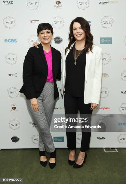 Producer Stacey Wilson Hunt and actress Lauren Graham attend the Women In Entertainment's 4th Annual Summit at the Skirball Cultural Center on...