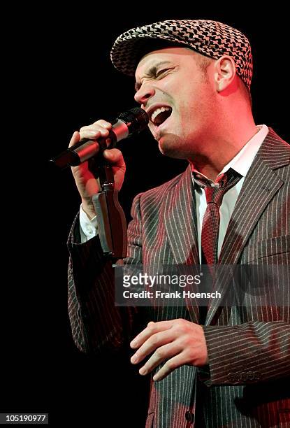German Singer Roger Cicero performs live during a concert at the Tipi on October 11, 2010 in Berlin, Germany.