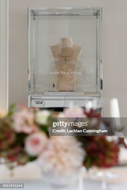 Jewelry deigned by Monique Pean is displayed during a celebration in support of UCSF Benioff Children's Hospital at Freds at Barneys New York on...